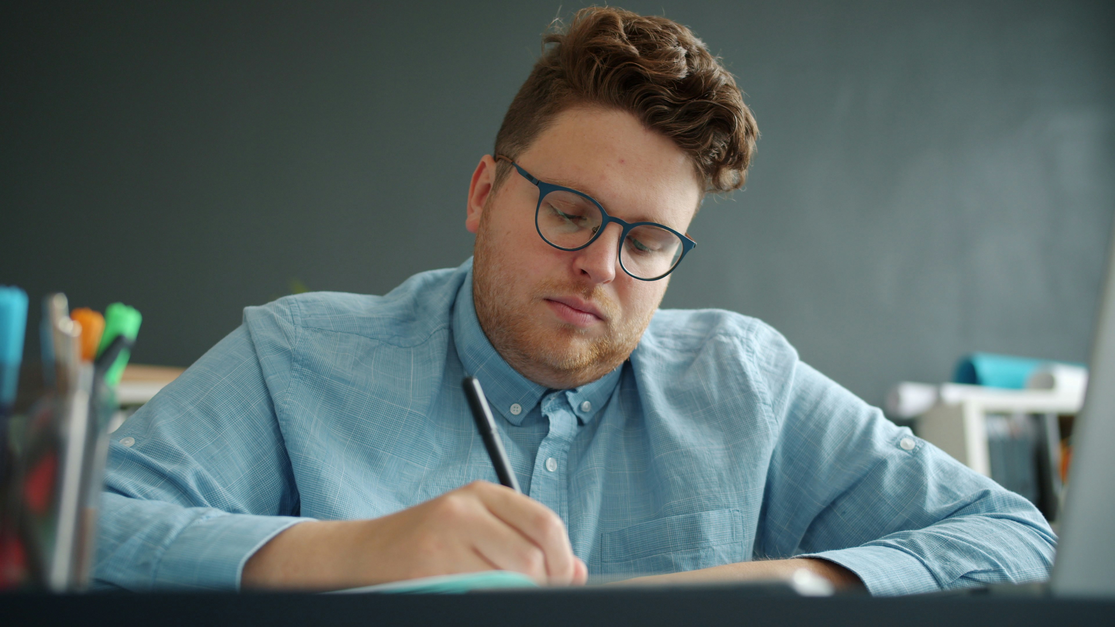 exhausted writing